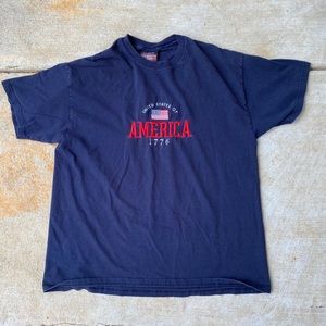 Vintage Style Usa Embroidered Tee